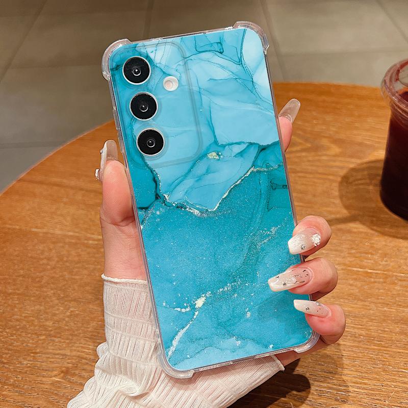 Colorful Marble Pattern Clear Phone Case For Samsung Galaxy A57 A37 A17 A56 A36 A55 A35 A26 A16 A25 A15 A54 Soft Silicone Cover