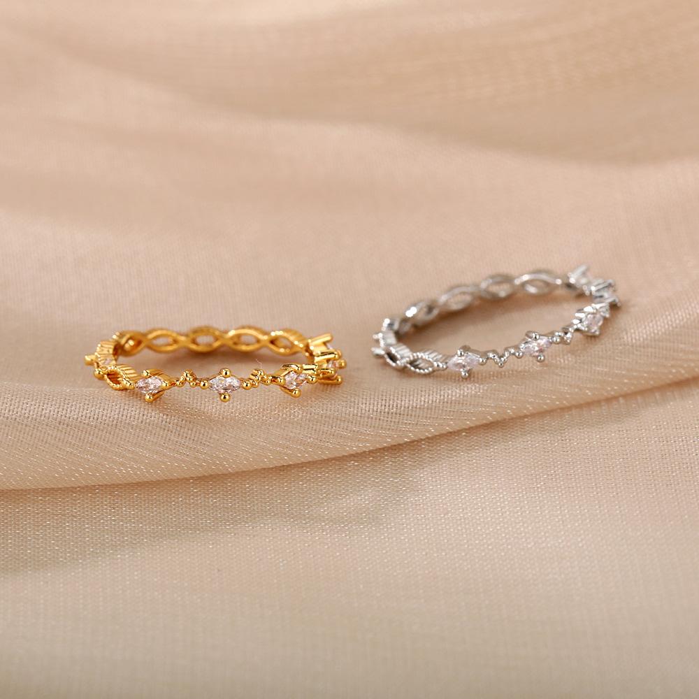 Simple Zircon Rings For Women Charming Couple Wedding Ring Gothic Minimalism Jewelry Accessories Gift Anillos Mujer
