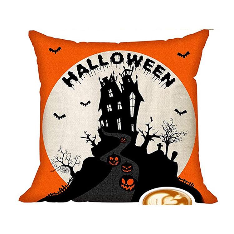 Halloween Pumpkin Letters Pushing Cover New Style Pushing Pillow Cover Pumpkin Festival Cushion Backrest Cover