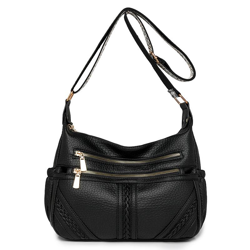 Large Capacity Shoulder Messenger Women's Bag Light Luxury Soft Leather Mother Bag 2025 New Fashionable and Atmospheric Middle-aged Women's Bag