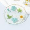 Real Dried Flowers Coaster Heat-Resistant Home Kitchen Transparent Cup Mat for Resin Handmade DIY Decor Unique