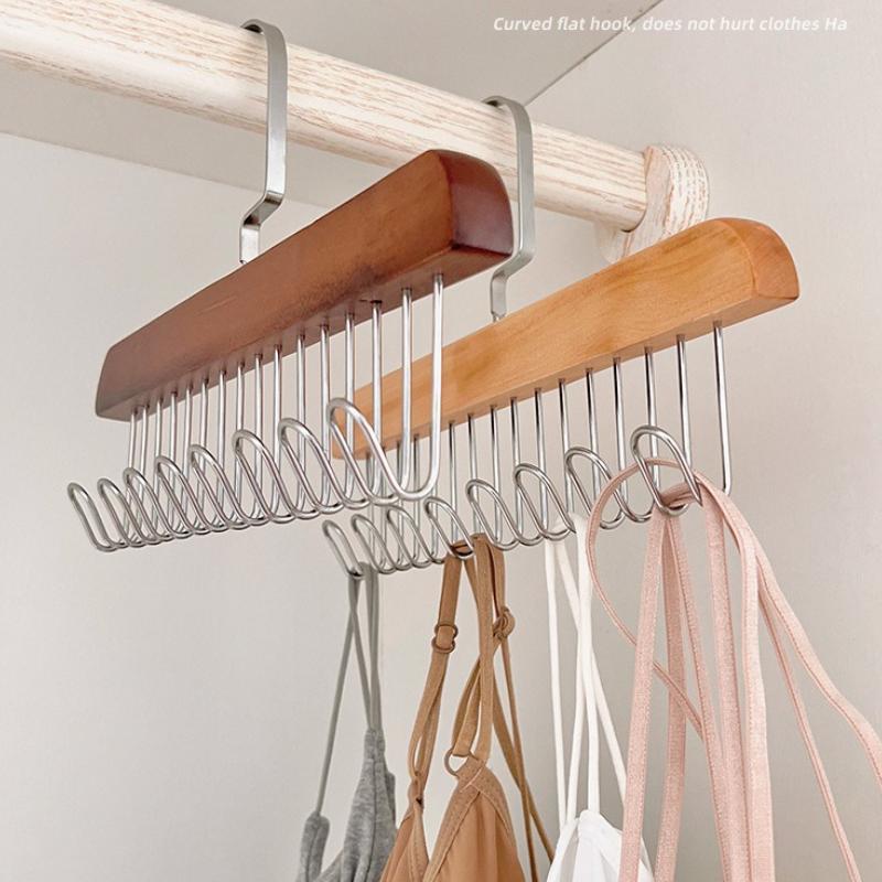 Wooden Belt Hanger Women Storage Bra Hanger Sturdy Durable Home Wardrobe Organizer for Men Tie Belt Women Bra Sling Scarf Rack