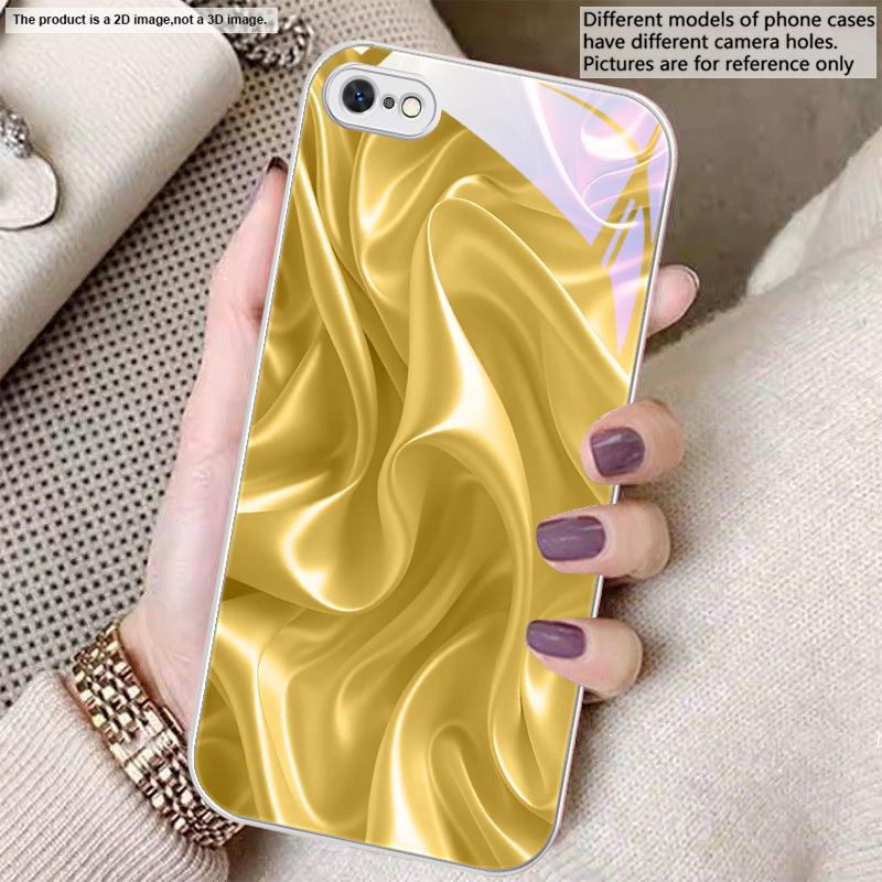 The golden silk of waves For iPhone 17 Air 16 E 15 14 13 Plus 12 mini 17 Pro Max 11Pro XR X 16E 7 8 11 Tempered Glass Phone Case