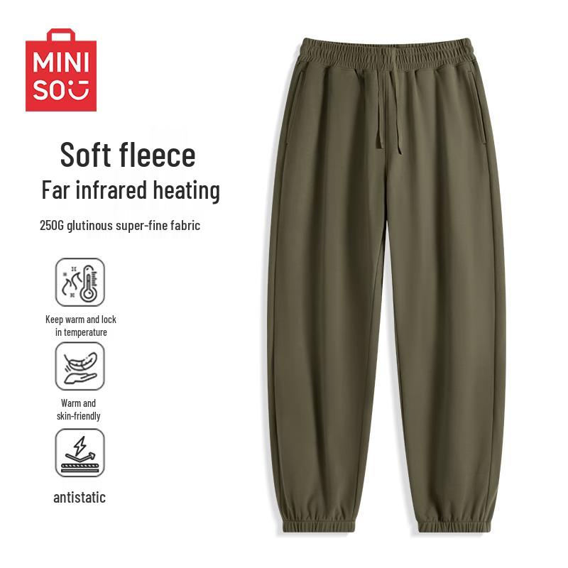 

MINISO Men s Fleece-Lined Jogger Pants L