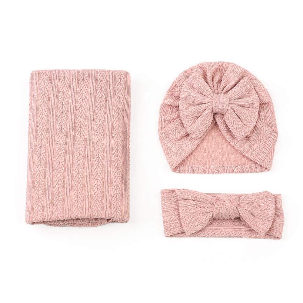 Soft Fabric Infant Swaddle Blanket Solid Color Baby Receiving Blanket  Home Swaddling
