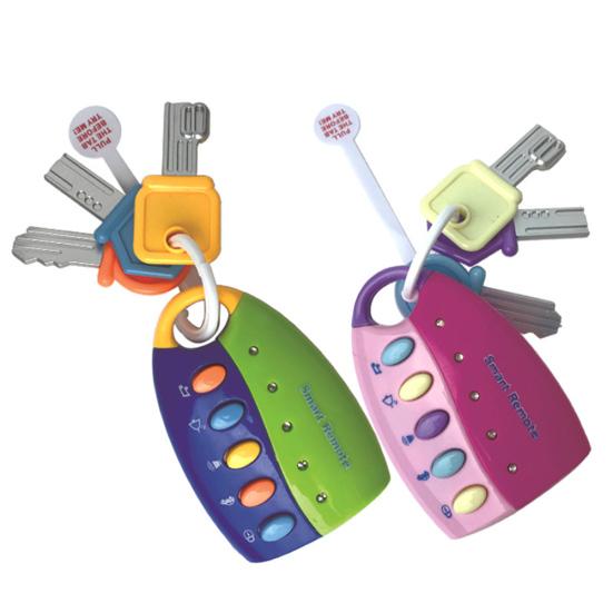 Colorful Baby Toy Smart Remote Sound Musical Car Key Keychain Pretend Education