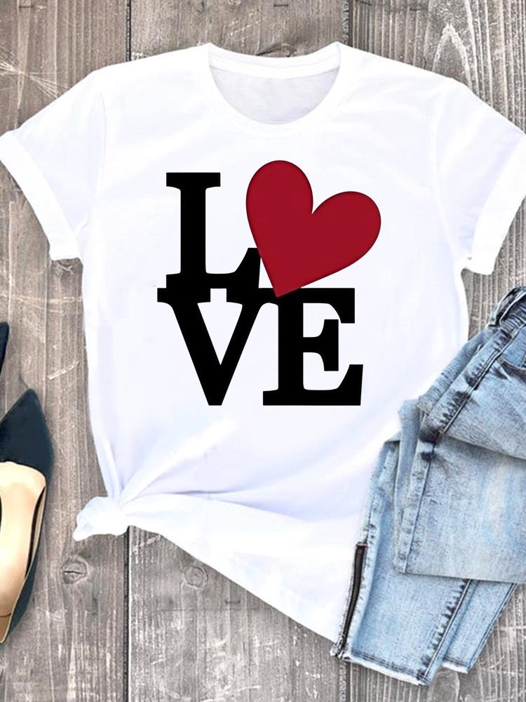 (Asian Size) Women Leopard Letter Clothing Tee Graphic T Shirt Fashion Casual Lady Female Top Spring Summer Printed Short Sleeve T-shirts