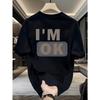 Men's Breathable Crew Neck Short Sleeve T-Shirt with Men's Letter Pattern Print Top
