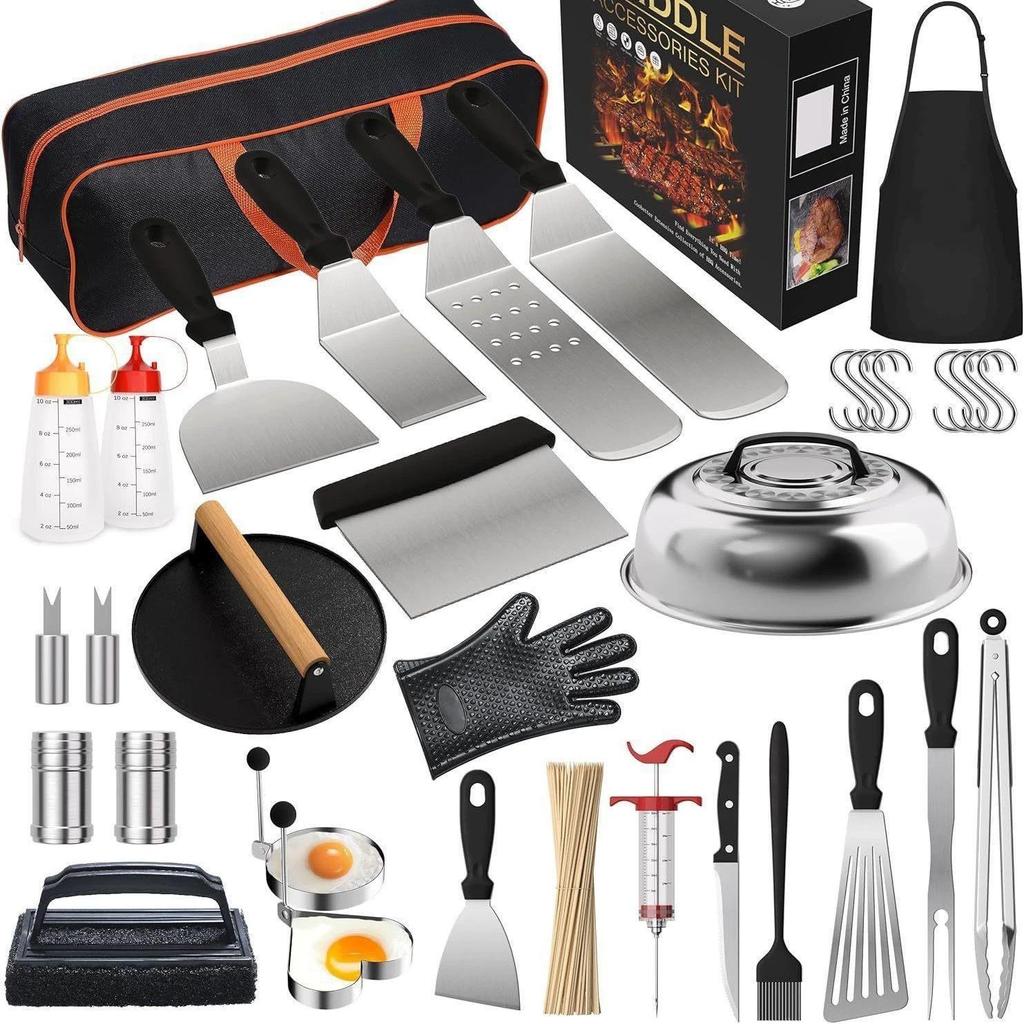 35-Piece Stainless Steel BBQ Tool Set - Outdoor Grill Spatula & Cooking Tools