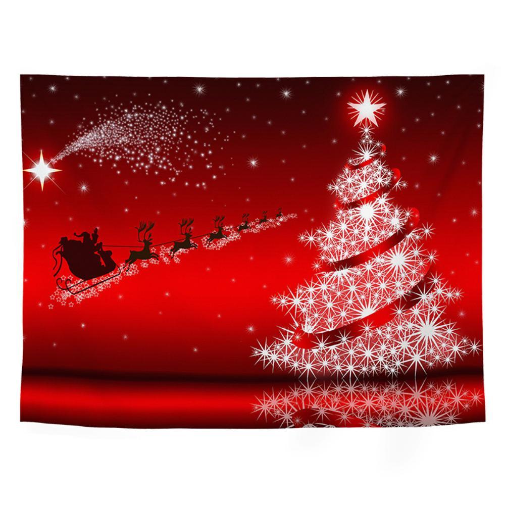 Świąteczny gobelin z nadrukiem, tkanina w tle choinki, tkanina wisząca Ins Wind, pokój noworoczny, tkanina dekoracyjna w akademiku, tkanina ścienna