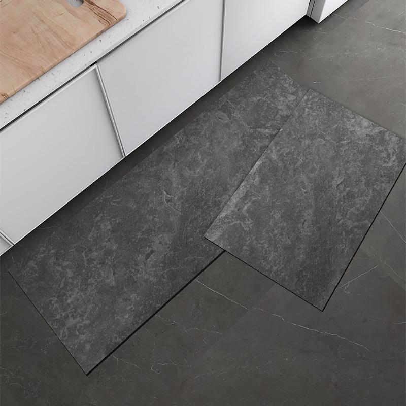 Kitchen Rug Marble Leather Oil-proof Waterproof Non-slip Household Foot Mat PVC Wipeable Washable Carpet Decor Tapis