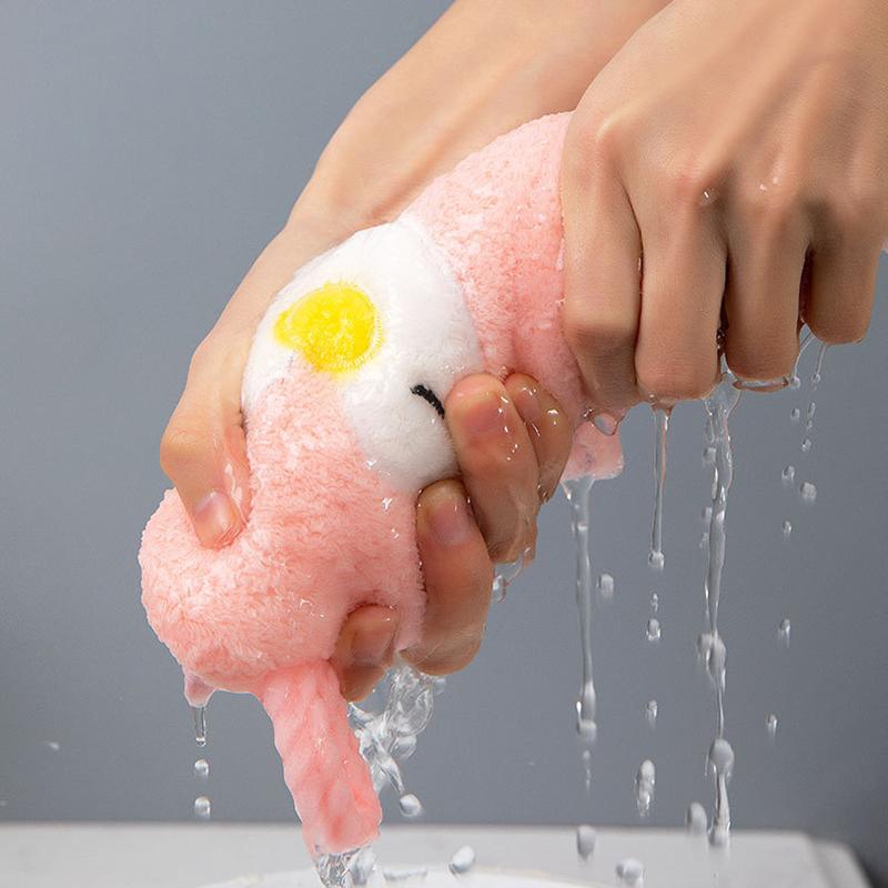 Cartoon Penguin Microfiber Towel Super Absorbent Hand Towel Soft Coral Kitchen Cleaning Cloth Hanging Type Kids Bathing Towels