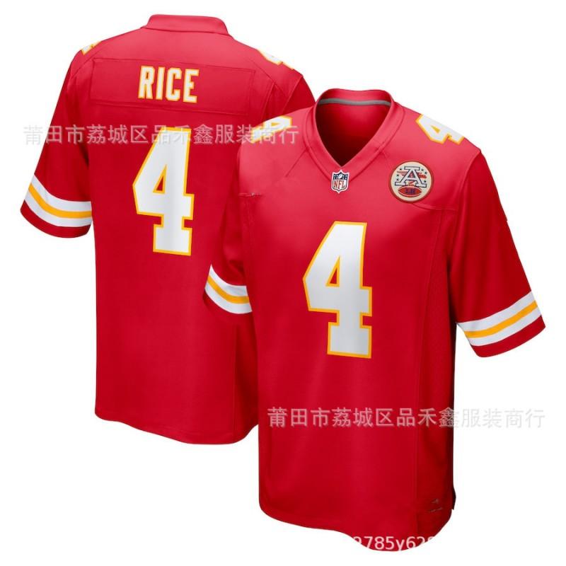 Maglia da Football NFL Kansas City Chiefs da Uomo 8 Hopkins Ricamato Maglia da Gioco Cotone Abbigliamento Sportivo Abbigliamento per tifosi