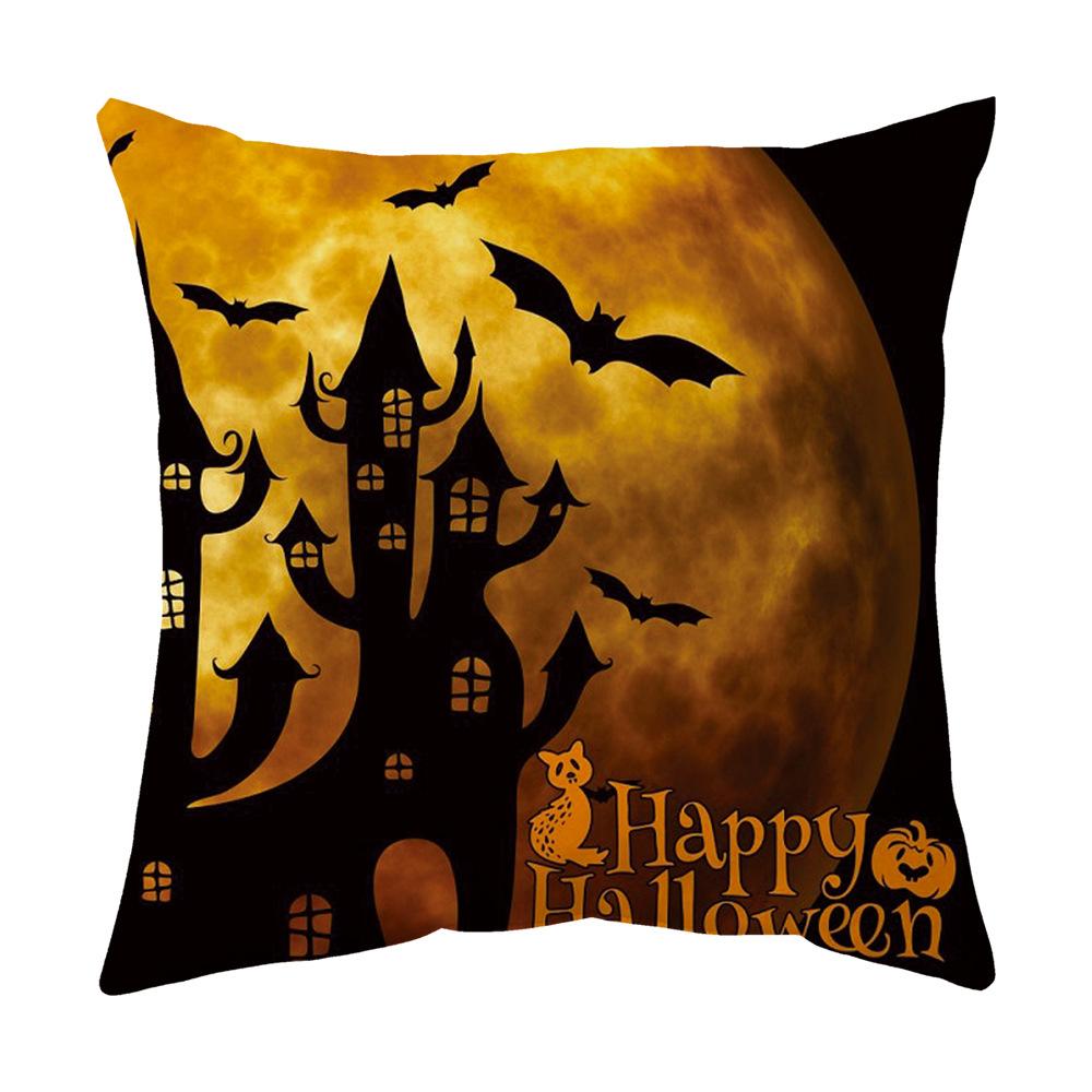 Halloween Cartoon Backrest Sofa Pillow Case Pillow Case Decoration Peach Skin Pillow Cushion Nordic Living Room
