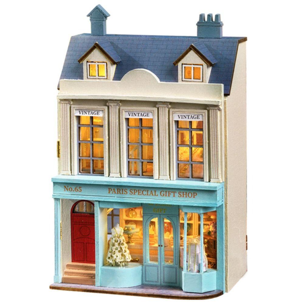 Wooden Fairytale Town House Multilevel Miniature Handicraft Building  Children Toys D