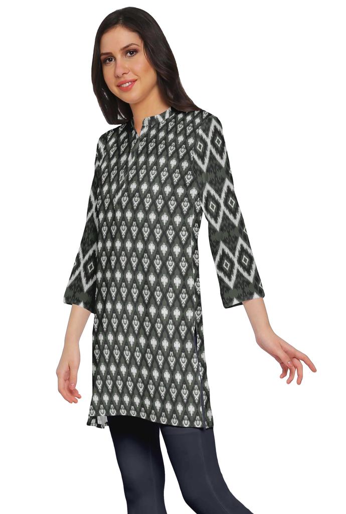 Moomaya Printed Side Slit Short Kurta Tunic For Women Summer Wear Ladies