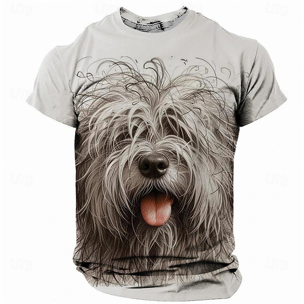 Summer Men's T Shirt Short Sleeve Animal Graphic Print Casual O-Neck Oversized Pullover Fashion Streetwear Male Clothing T-Shirt