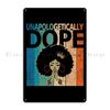 Black Afro Woman Metal Plaque Classic Painting Create Decoration Club Bar Tin Sign Poster
