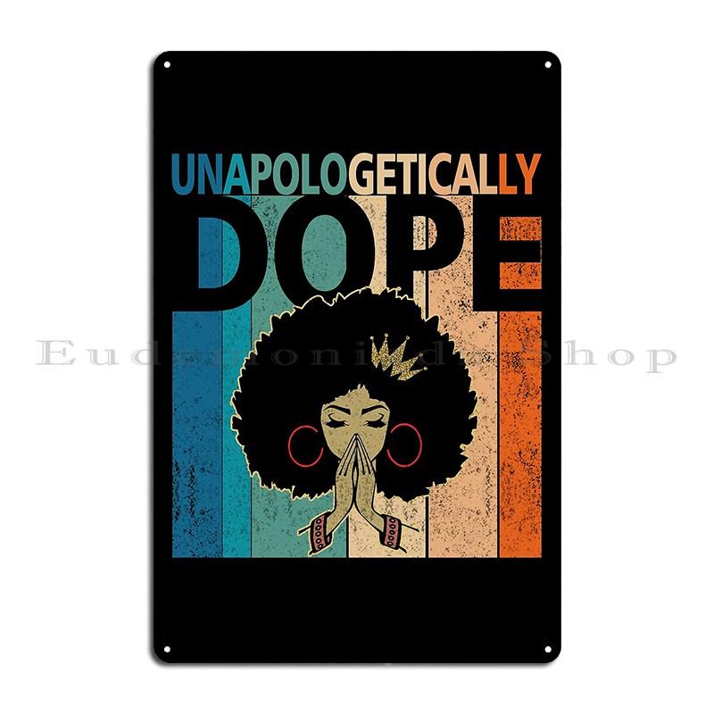 Black Afro Woman Metal Plaque Classic Painting Create Decoration Club Bar Tin Sign Poster