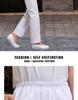 Thick Elastic Waist Nurse Uniform Pants - White, Pink, Blue, Green, Large Size
