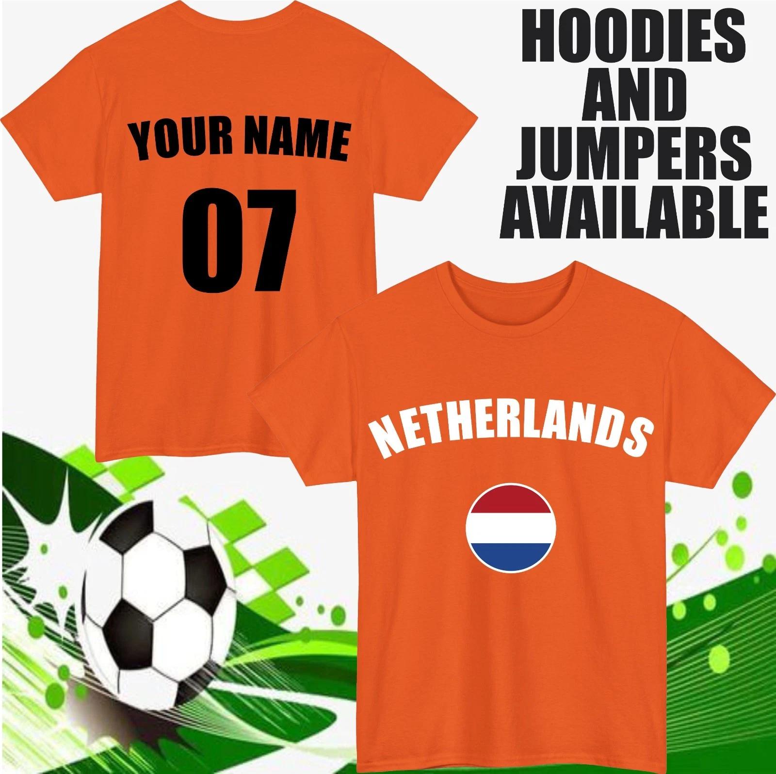 

Personalised Netherlands Football T-T-Shirt Customised Name & Number Fan Party Top 2XL