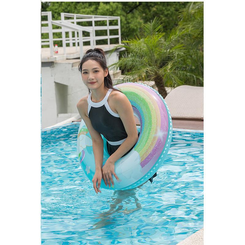 Colorful Unicorn Swimming Ring Adult Inflatable Armpit Swimming Ring Rainbow Wholesale