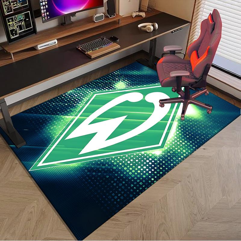 1PC Green Werder Symbol Rug Game Carpet, Floor Mat for Bedroom Living Room Entryway Rug, Home Decor Idea Gift for Christmas birthday