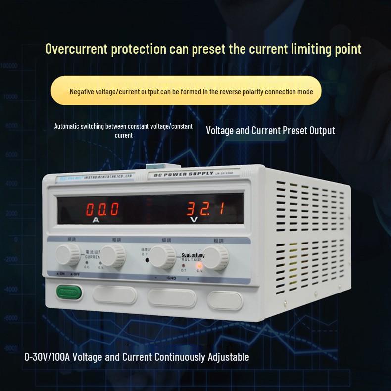 Longwei High-Power Adjustable DC Power Supply 50V/60A/80A Voltage Regulator for Experimental and Plating Use