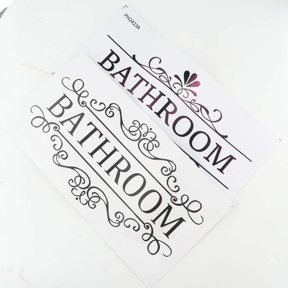 Black Toilet Door Stickers Removable Bathroom Wall Sticker WC Doorway Sign  Cabinet