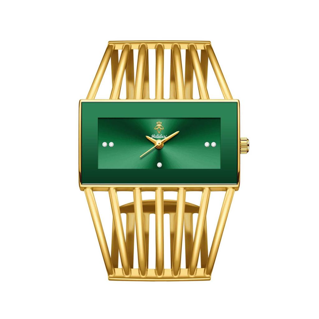 Yalalusi Women's Diamond Bracelet Wristwatch with Cage-style Strap