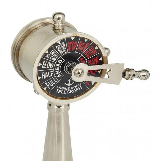 Nautischer Maschinenraumtelegraph Dekor Messing Holz Schiffs-Telegraph Skulptur Vintage Maritime Tischdeko