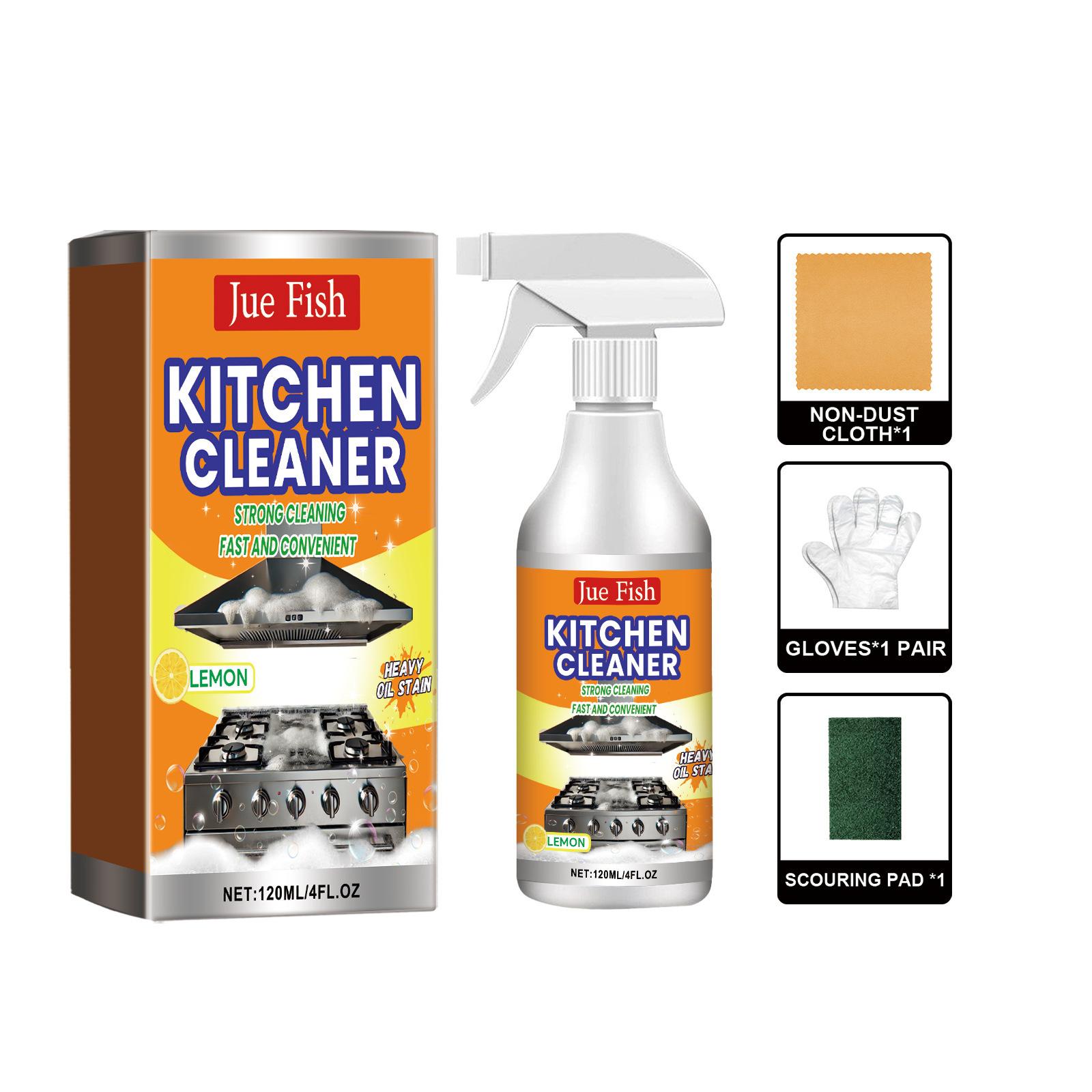 

Jue Fish Kitchen Grease Cleaner Многофункциональное чистящее средство для кухонной вытяжки, варочной поверхности, удаления стойких пятен 120ml