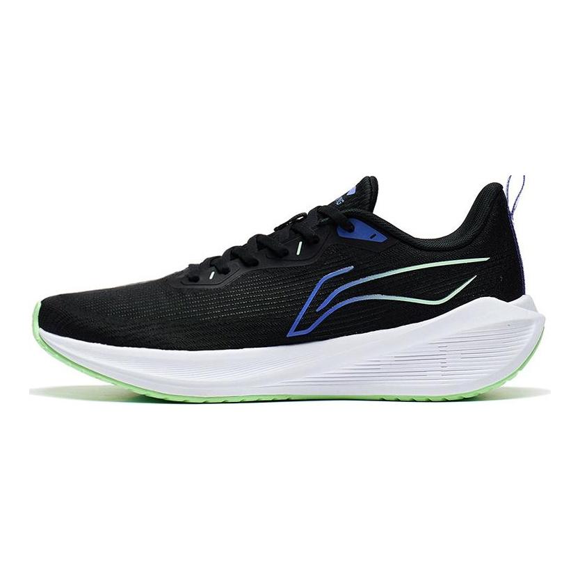 Li Ning Wuyue Cushioning Slip Resistant Abrasion Resistant Breathable Low Top Casual Running Shoes Men's Black ARST003-4