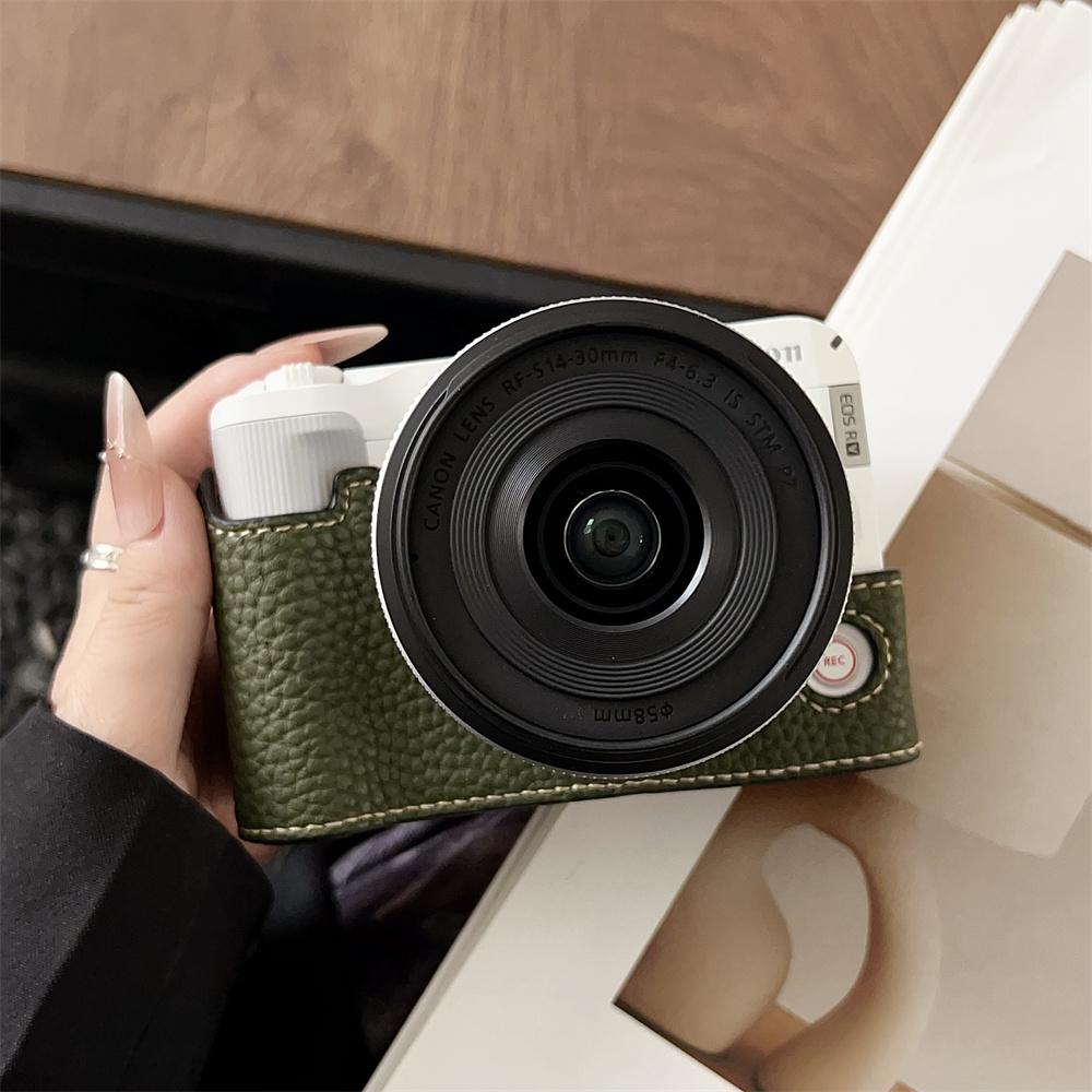 

R50V HandMade PU Leather Camera Half Case for Canon EOS R50V Bottom Battery Opening Cover