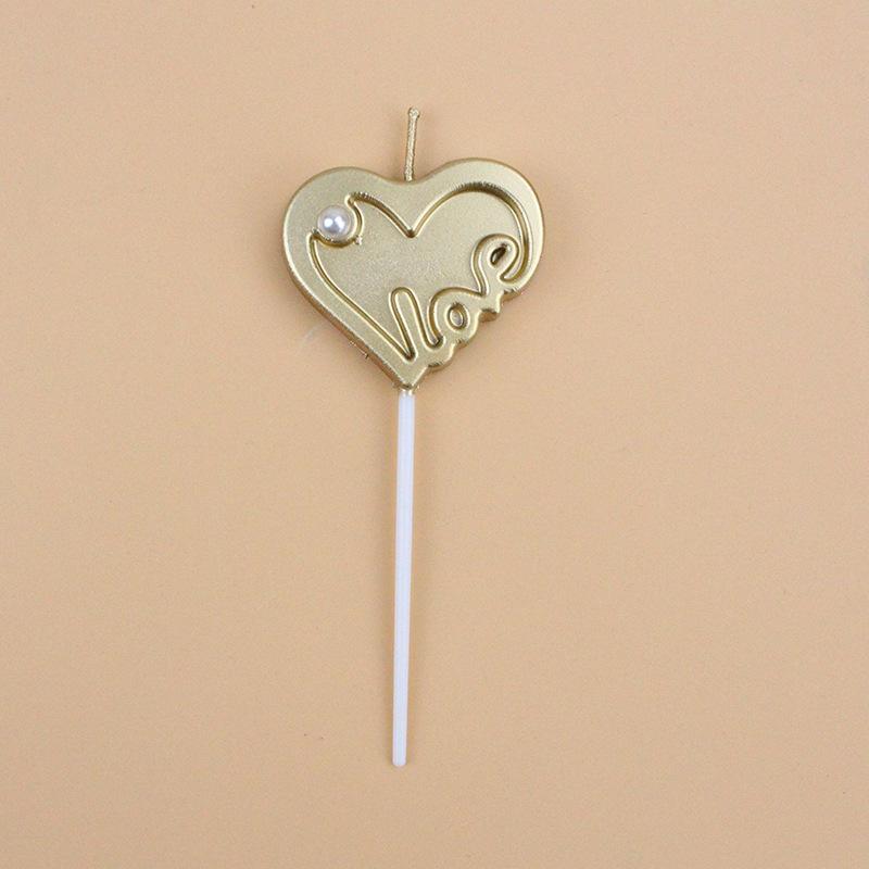 Valentine's Day Atmosphere Love Candle Golden LOVE Birthday Cake Candle PVC Box Packaging Birthday Party Party