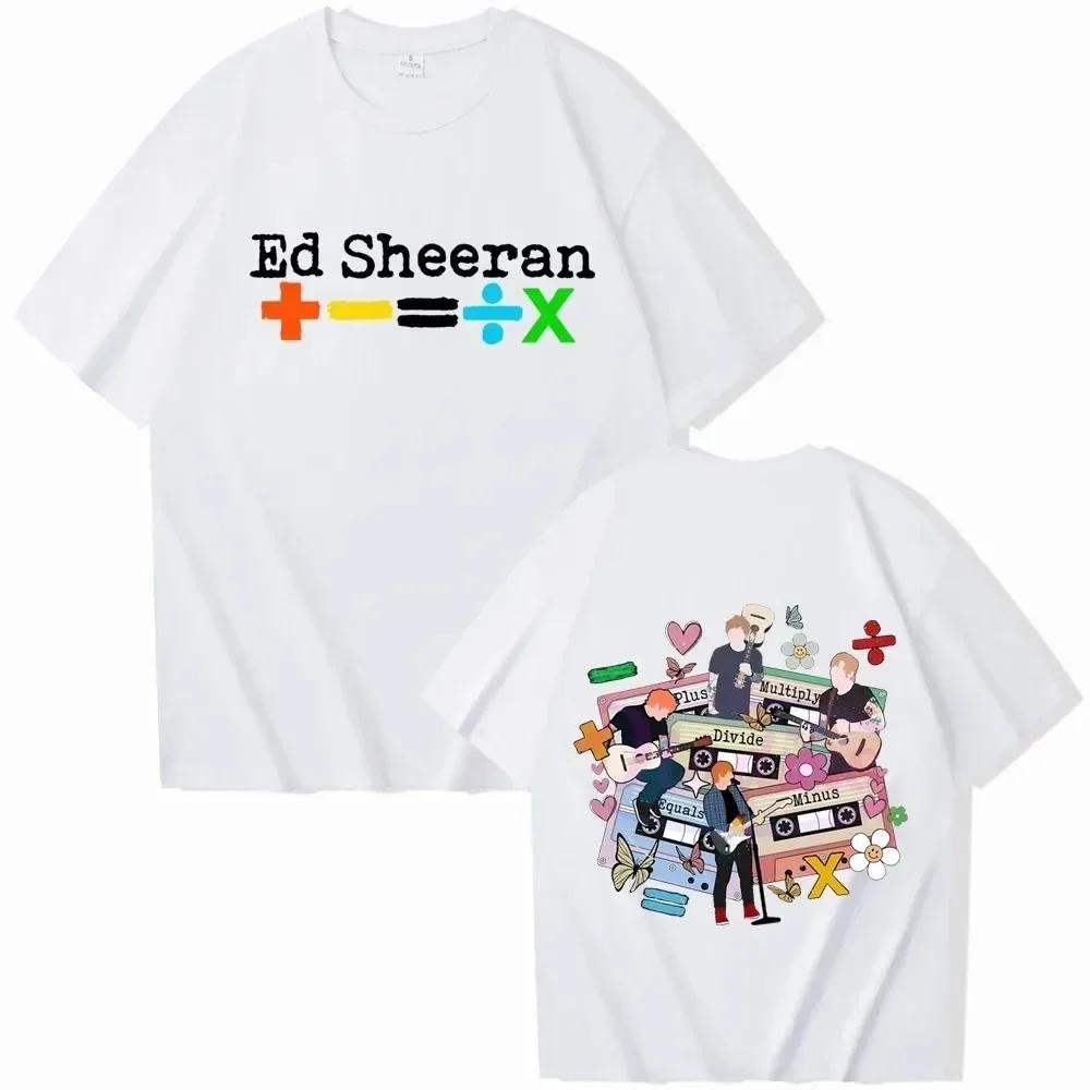 High Quality Crewneck Ed Sheeran Tour 2024 T-Shirts Man Woman Harajuku O-Neck Short Sleeve Anime Shirts Popular Muscic Fans Gift