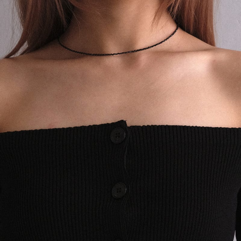 Another Layer Classic Black Necklace (silver925)