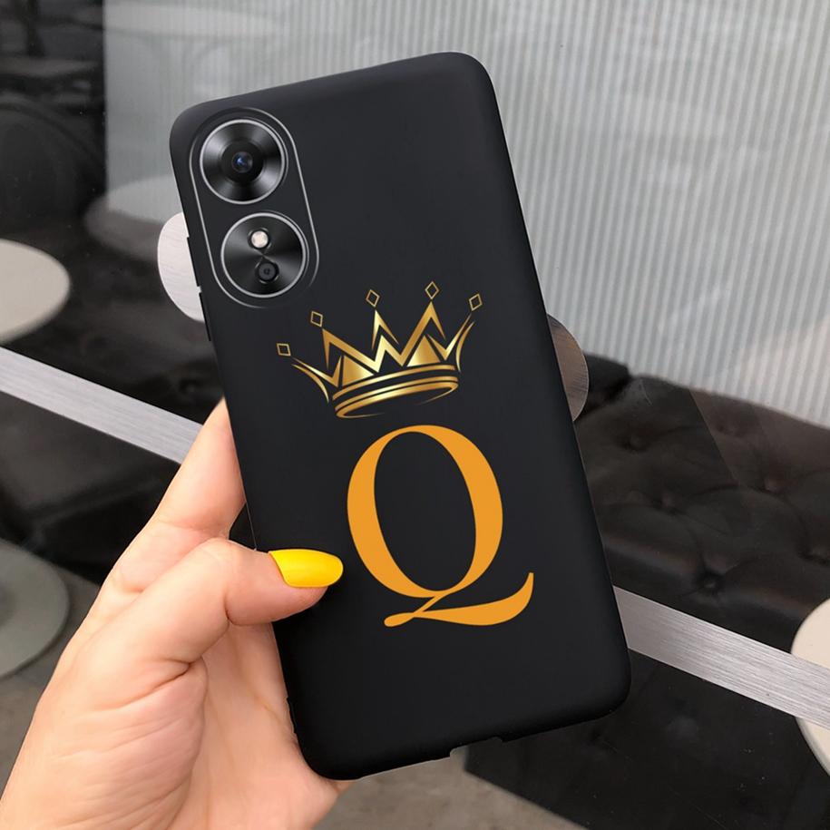 For Oppo A17 Case CPH2477 Luxury Letters Cover Soft Silicone Phone Case For Oppo A17K A 17 OppoA17 Back Cover 6.56'' Fundas Capa