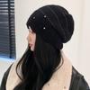 Damen Solid Hat Mode Herbst/Winter Pullover Hut Patch Paar Ski Warme Mütze Hip Hop Mode Strickmütze