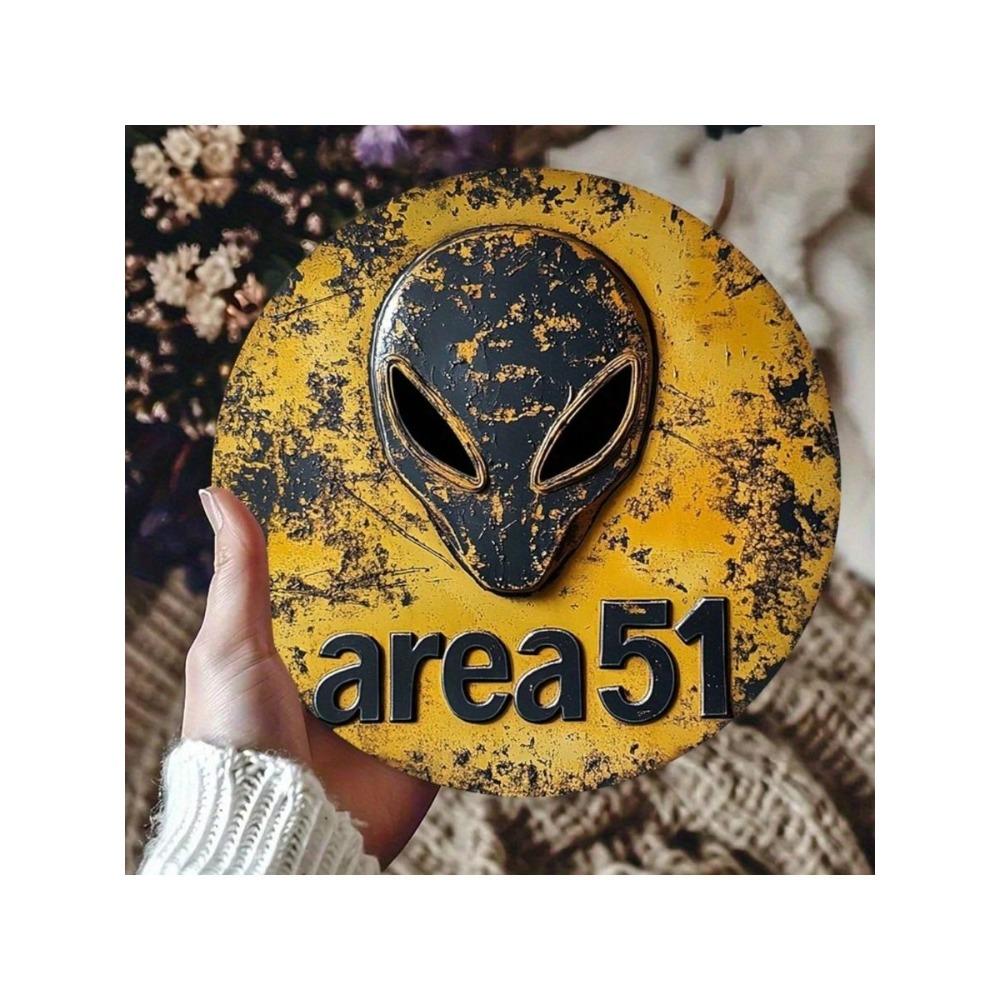 Area 51 Buitenaards Metaal Wandbord 8x8 Inch Decoratie Cadeau