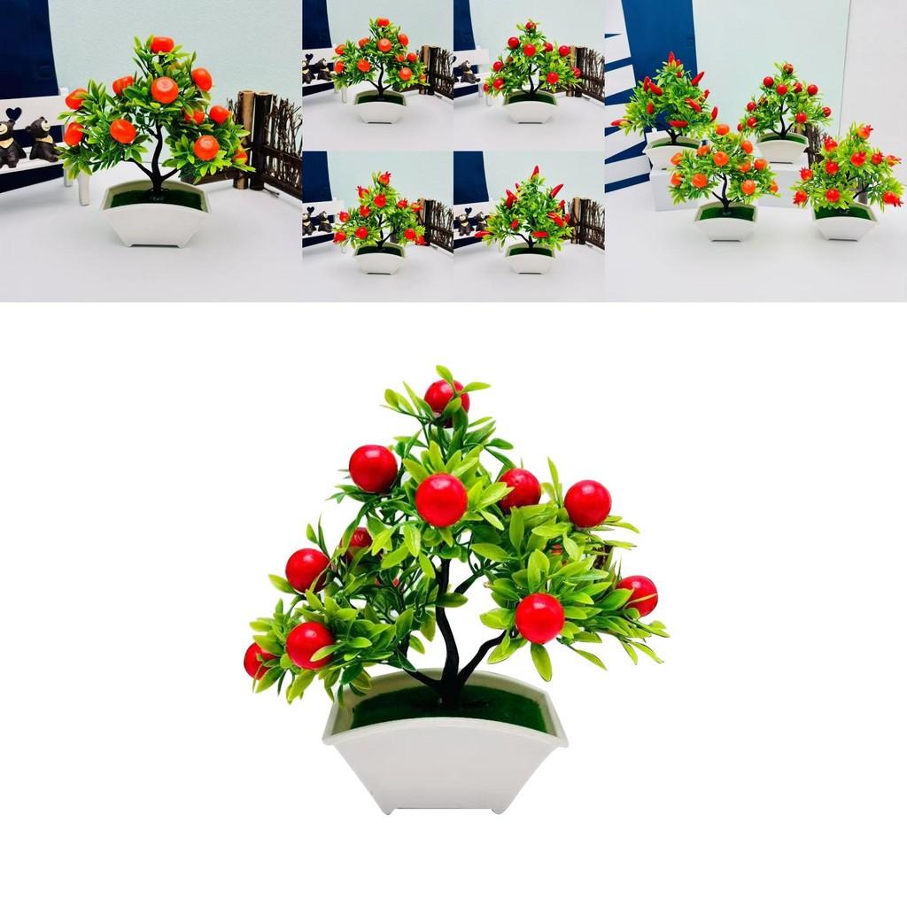 Artificial Fruit Tree Arrangement With Plastic And Silk For Home Office Decor