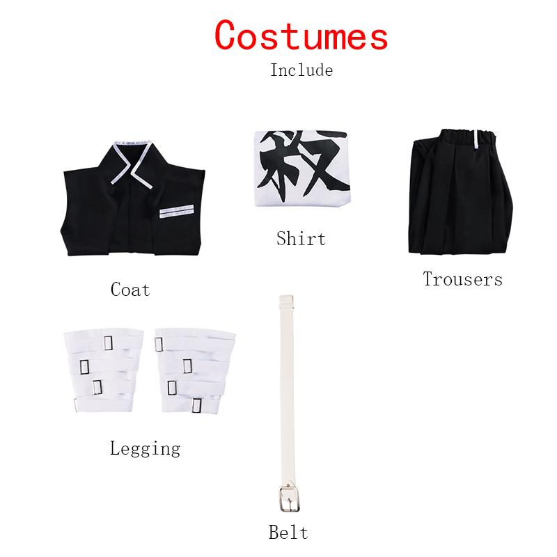 Anime Demon Slayer Shinazugawa Sanemi Cosplay Costume Outfit Wig Stickers Full Set Convention Cosplay Costume