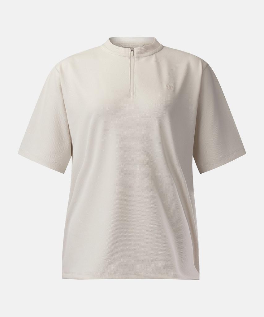 Koolongseupocheu Women'S Moss Dry Round Neck Zip-Up Short Sleeve T-Shirt Jktcm26272Cre