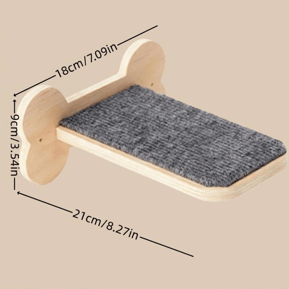 Wooden Wall Mounted Cat Tree Wear Resistant Cat Wall Shelves Cat Climbing Ladder Sleeping