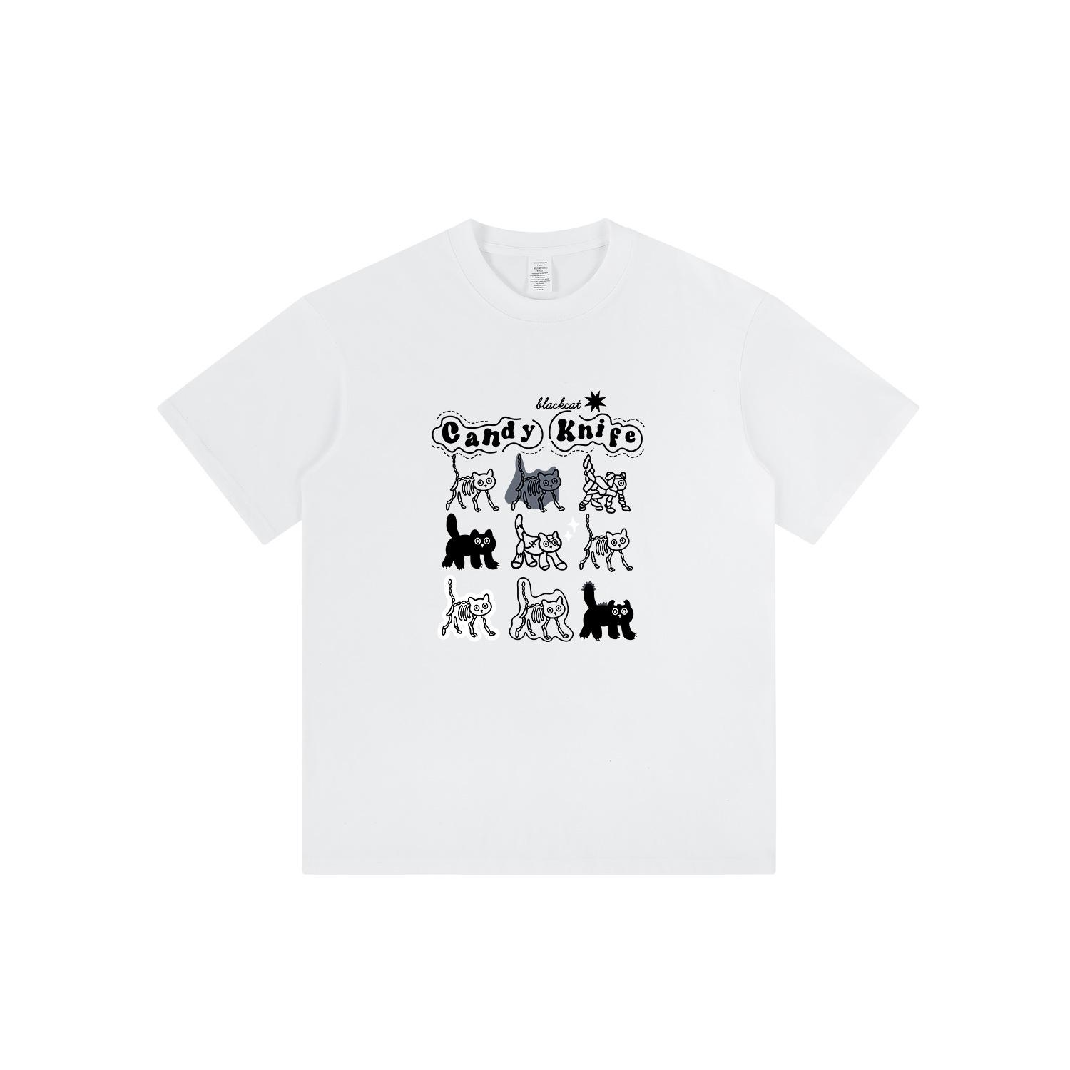 

2024 Unisex Retro Pure Cotton Heavyweight Short Sleeve T-shirt - Trendy Summer Style, Age-Reducing Design L белый