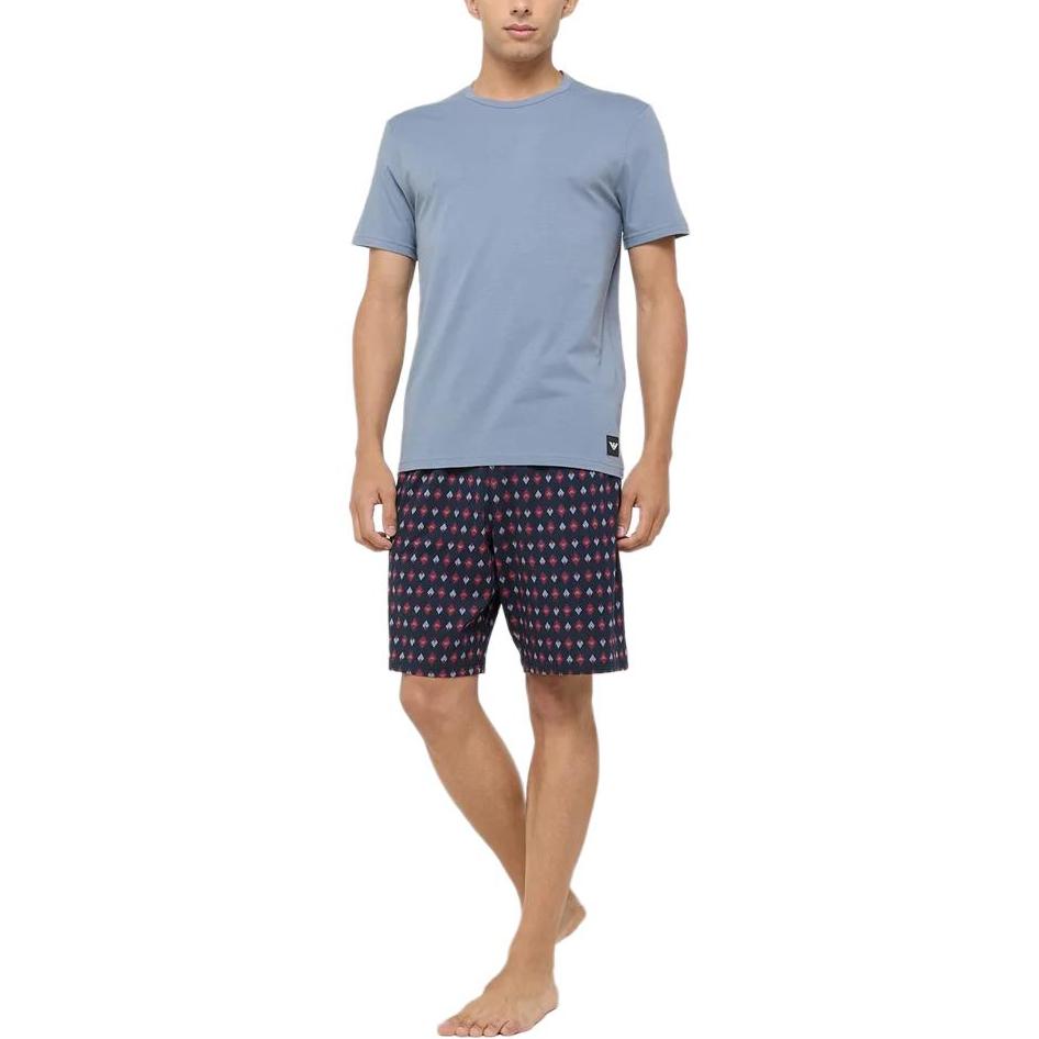 

Emporio Armani Solid Color Crew Neck T-Shirt With Eagle Logo On Left Hem Two-Pack Men tops EM000391-AF14987-MB318 XL