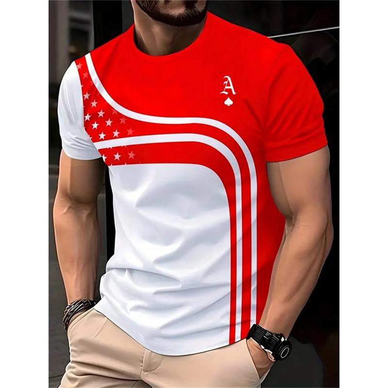 Simple and stylish striped pattern men's T-shirt