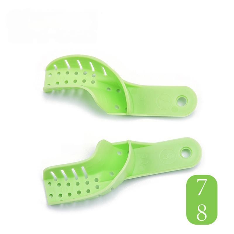 10 Stück Dental Abdrucklöffel Abdrucknetz Kunststoffmaterialien Dental Abdrucklöffel Volle Größe Grün Blau Laborwerkzeuge