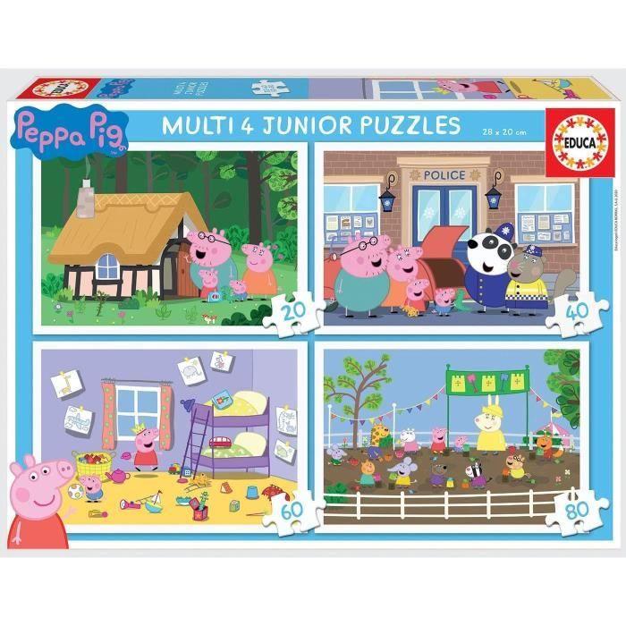 Puzzles progressifs Peppa Pig - EDUCA - MULTI 4 JUNIOR - 50 à 150 pièces - Pour enfants de 3 ans et plus