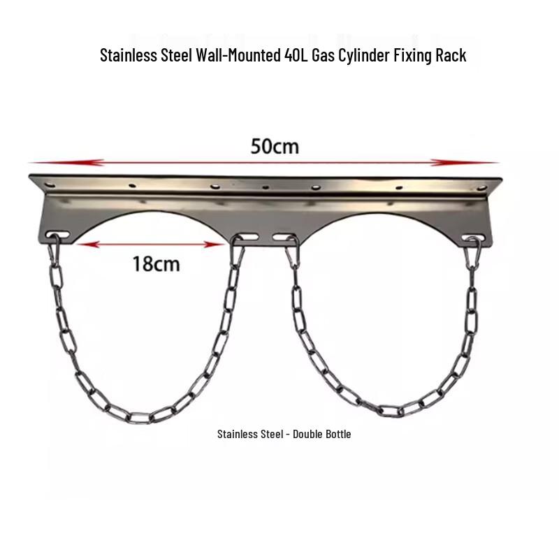 Stainless Steel Wall-mounted Dual 40L Gas Cylinder Rack